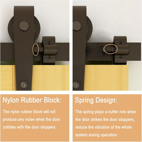 2PCS Adjustable Barn Door Stopper - Fit for 1.57inch/40mm Flat Track, Sliding Barn Door Hardware Accessories