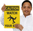 SmartSign-S-4431-AL-14 "Caution - Watch Your Step" Sign | Aluminum 10" x 14", Black on Yellow