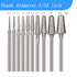 ?????? ???? 10 Pcs Ball Nosed Cone Shape Diamond Burr, 3/32'' Shank Stone Carving Bits Rock Setting Burs for Rotary Tools