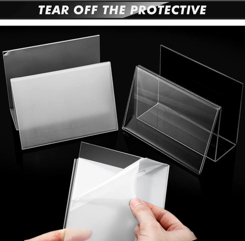 Clear Acrylic Postcard Holder, Greeting Card Display Stand for Desk, Business Card Organizer (6 x 4.25 x 4.5 Inches, 6