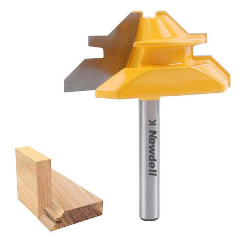 Newdeli 1/4-inch Shank 45 Degree Lock Miter Router Bit, 3/4-inch Stock Joint
