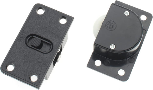 Cabinet Wardrobe Sliding Door Pulley Closet Sliding Door Wheels Sliding Cabinet Door Hardware (Black)