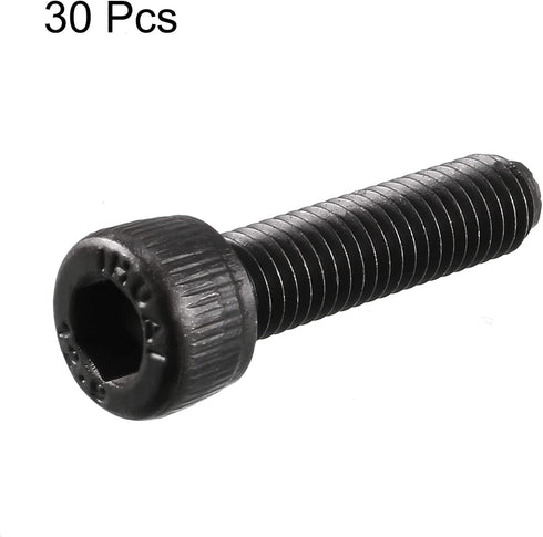 uxcell M5 x 20mm 12.9 Alloy Steel Hex Socket Head Cap Screws, Black, 30pcs