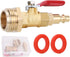 RV Winterize Blowout Adapter Kit with 1/4" Male Quick Connect Plug, 3/4" Male GHT Thread, Ball Valve & 2 Washers