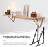 LIFKOME 2pcs Wall Mounted Iron Shelf Brackets Black Triangular Floating Shelf Supports Heavy Duty Load Bearing Up