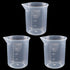 100ml/3.4oz Plastic Graduated Beaker (3 Pack), Transparent PP Measuring Cup Mixing Cup for Kitchen Lab