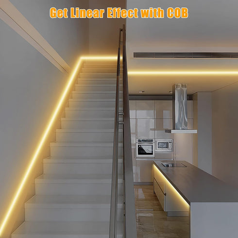 9.84ft 2700K-6500K Dimmable Tatazone Smart WiFi Tunable White COB Led Strip Light, CCT Bright Led COB Light Strip Work