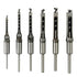 6pcs Square Hole Mortise Chisel Drill Bit Tools, 5/8" 9/16" 1/2" 3/8" 5/16" 1/4" for Precise Woodworking Applications