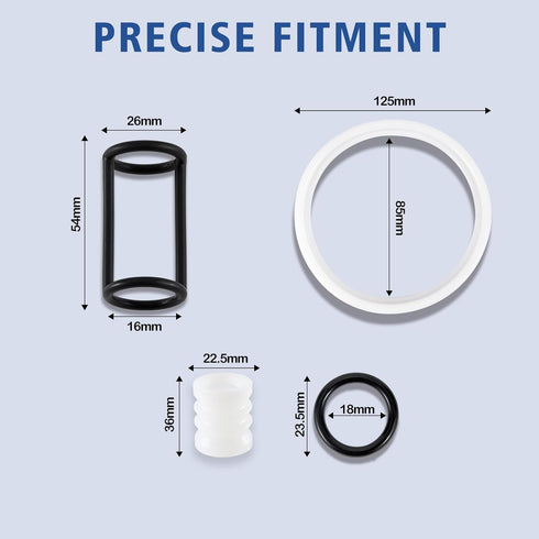 15-Piece Soft Serve Ice Cream Machine Parts, Replacement Kit with Gaskets & O-Rings for Vevor & YIKAFU Ice Cream Maker