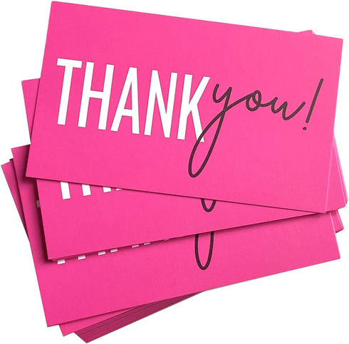 RXBC2011 Pack 100 Thank You for your support Cards Handwritten Lettering Design Thank you small business Card