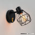 Lightess Black Wall Sconce with Dimmer ON Off Switch, Adjustable Head Vintage