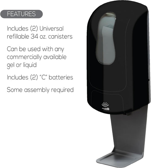 Touch-Free Automatic Hand Sanitizer Dispenser - Sleek Black Design