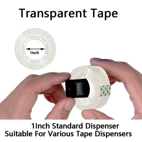 Liaogo 6 3/4 1000 1 Rolls Transparent Tape Refills Rolls, Clear Tape, x in, in Core Gift Wrapping Tape for Office