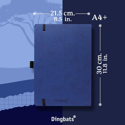 Dingbats* Wildlife Squared Extra Large A4 Notebook, PU Leather Hardcover Journal for Work, Writing, Pocket, Elastic