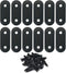 Straight Flat Brace 16 x 40 mm, Stainless Steel Black Corner Braces with Screws - 12 Pack