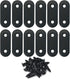 Straight Flat Brace 16 x 40 mm, Stainless Steel Black Corner Braces with Screws - 12 Pack