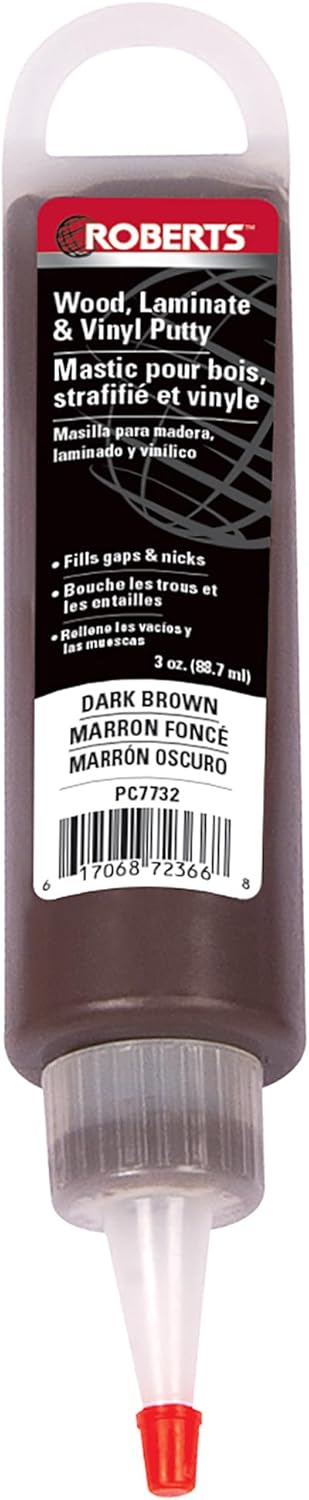 ROBERTS Repair Putty for Wood, Laminate, Vinyl - Dark Brown (3 oz.)