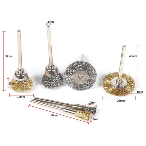 Rocaris 36Pcs Brass Steel Wire Brush Polishing Wheels, Full Kit for Rotary Tools