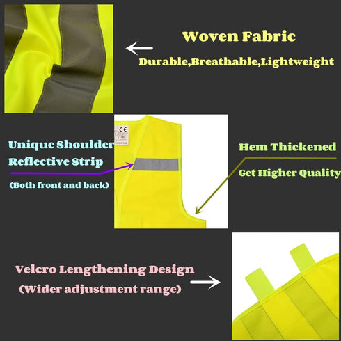 Hi Vis Kids Safety Vest - Lightweight, Adjustable Toddler Reflective Vest for Cycling & Running