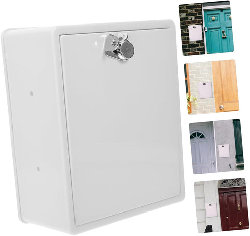 2pcs Package Mailbox Package HOMSFOU Outdoor Box Lock Secure Wall-Mounted for Deliveries Multi-Purpose Porch Storage
