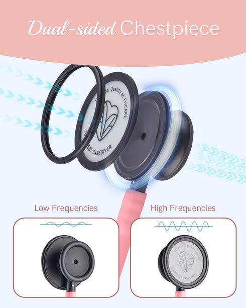 FriCARE Lightweight Stethoscope for Nurse Medical Students, Classic Home Health Diagnostic Kit, Lifetime Warranty