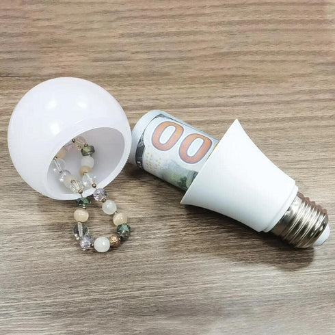 White Light Bulb Safe Box, Realistic Decoy Hiding Storage with Hidden Compartment for Safe Accessories
