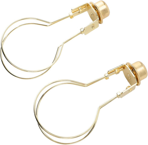 Bulb Bulb 2pcs Clip On Lampshade Holder, Clip Adapter Metal Firm Fixing with Finial Top for Floor Lamp (Golden)