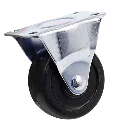 Luomorgo 4Pcs Heavy Duty 2 Inch Rubber Black Caster Wheels with Rigid Fixed Non-Swivel Top Plate for Furniture