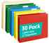 HERKKA Extra Capacity Hanging File Folders, 30 Pack, Reinforced Letter Size with Heavy Duty 2 Inch Expansion