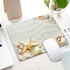 Starfish Mouse Pad, Seacoast with Sand and Colorful Various Seashells Customized Non-Slip Rubber Base Mousepads for