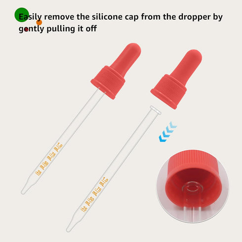 Glass Dropper Pipettes for SodaStream Bubly Bubbly Drops Flavors, Colorful 6Pcs