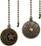 Ceiling Fan Pull Chain Sun Moon Pattern,2 Pcs 12 Inch Beaded Ball