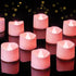 Homemory Pink Tea Lights Candles Battery Operated, 200+Hour Flameless Flickering Fake Electric