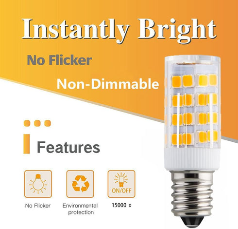 KAKEMONO E12 LED Candelabra Light Bulbs, 4W Replace E12 40 Watt Halogen Equivalent, Warm White 2700K, 2 Pack