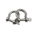 6PCS 4mm Diameter Heavy Duty Silver 304 Stainless Steel Bow Shackles for Marine Fishing Tackle