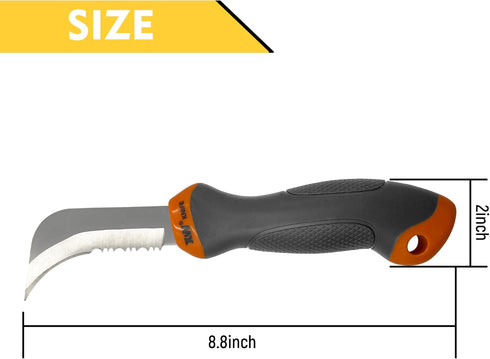 XW Linoleum Flooring and Roofing Knife with Stainless Steel Hook Blade for Cutting Wallpaper, Carpet, and Vinyl