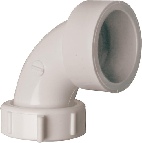Plumb Pak PP55-11 Sink Drain Pipe Elbow with, 90 Deg, 1-1/2 in, Plastic, 1-1/2", White by Plumb Pak