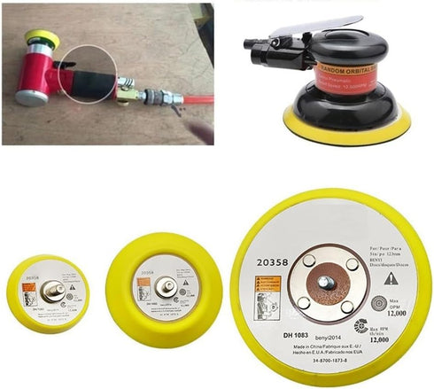 Cryspearl Set 2/3/5 Inch M6/M8 12000 Sanding Disc Backing Pad Hook-Loop for Pneumatic Sander, Rubber and Metal, Thread