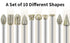 30Pcs Diamond Grinding Burr Drill Bit Set, Stone Carving Rotary Tool Accessories Polishing Mix with 1/8 inch Shank,