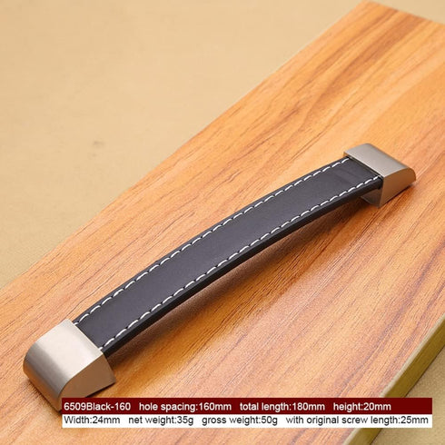 (160mm) ZJchao PU Leather Luggage Cabinet Wardrobe Drawer Pull Handle Furniture Knob Fitting Durable Practical Elegant