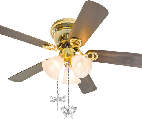SHIFANQI 4 Pack 12 Inches Ceiling Fan Pull Chain, Silver Dragonfly Fan Pull Chain Extension, Decorative Chain Pulls