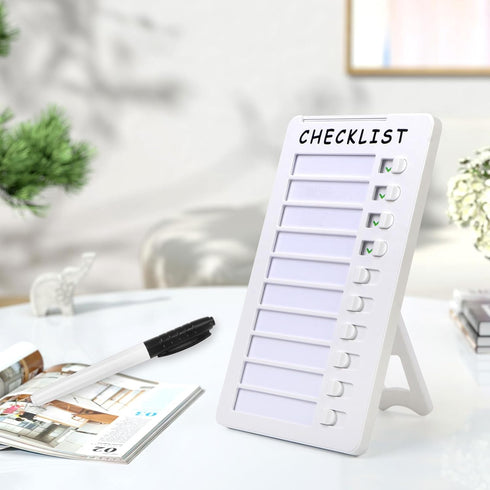 Standable Dry Erase Chore Chart, Whiteboard Checklist Board for Kids Routine with a Pen
