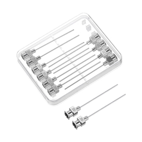 12pcs 20Gauge Stainless Steel Dispensing Needles, 1 1/2" Blunt Tips Luer Lock for Thick Liquids, Ink, Glue, Lab Use