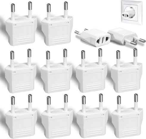 12 Pack European Plug Adapter, US to Europe Type C Plug Adapter, Travel Adapter for European Wall Outlets