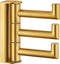 Angle Simple 3 Arms Towel Hook, Brushed Gold 304 Stainless Steel Swivel Triple Towel Holder, Wall Mount