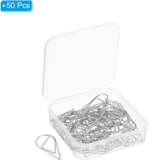 MECCANIXITY 50 Pieces Drop-Shaped Metal Paper Clips 1 Inch Silver Tone for Organizing Office Home Crafts