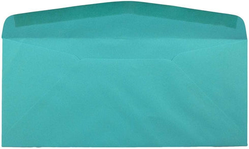 JAM PAPER #10 Business Colored Window Envelopes - 4 1/8 x 9 1/2 - Sea Blue Recycled - 50 Pack