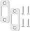2 Pack Door Strike Plates, Large Hole with 4 Screws for Interior Doors, Round Corner Door Lock Replacement Parts