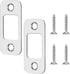 2 Pack Door Strike Plates, Large Hole with 4 Screws for Interior Doors, Round Corner Door Lock Replacement Parts