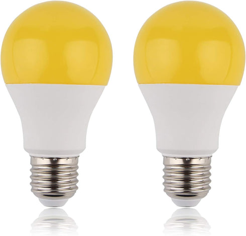 GREENIC 60 Watt Yellow Light Bulbs, 2-Pack, 120V E26 Base, A19 800Lm 2200k for Indoor Outdoor Bedroom Yard